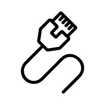Cable internet icon vector. Isolated contour symbol illustration Illustrazione stock