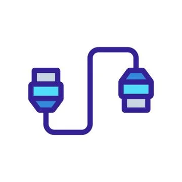 Cable internet icon vector. Isolated contour symbol illustration Illustrazione stock