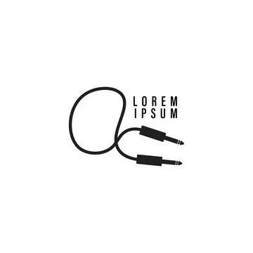 Cable Jack logo illustration like letter a lowercase. Audio equipment logo .. Stock Illustration