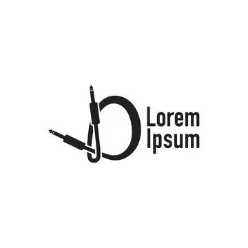 Cable Jack vector illustration forming letter D Alphabet. Initial Abjad Com.. Stock Illustration