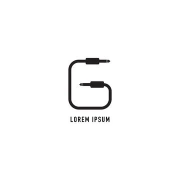Cable Jack vector illustration forming letter G Alphabet. Audio equipment l.. Illustrazione stock