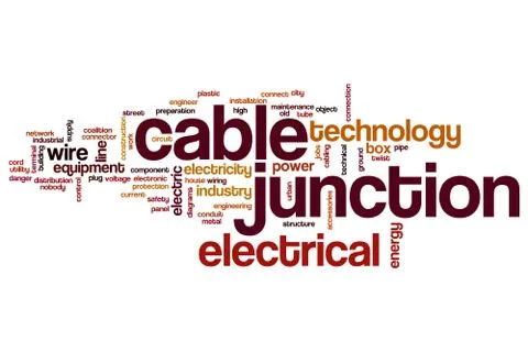 Cable junction word cloud Stock Illustration