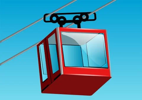 Cable lift car Stock Illustration