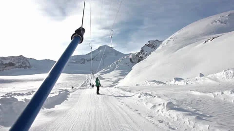 Cable-lift-glacier Stock Footage 25084300