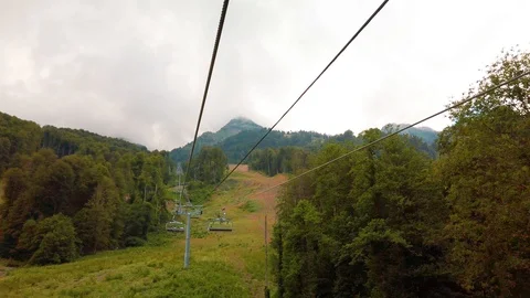 Cable Lift in the Mountains Stock Footage 111975804