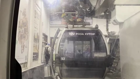 Cable lift or elevator at the Rosa Khutor ski resort, in the Olympic village Video stock 257779117