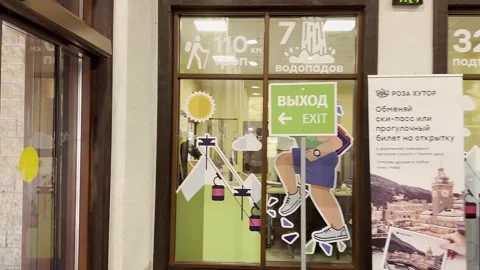 Cable lift or elevator at the Rosa Khutor ski resort, in the Olympic village Video stock 258326415