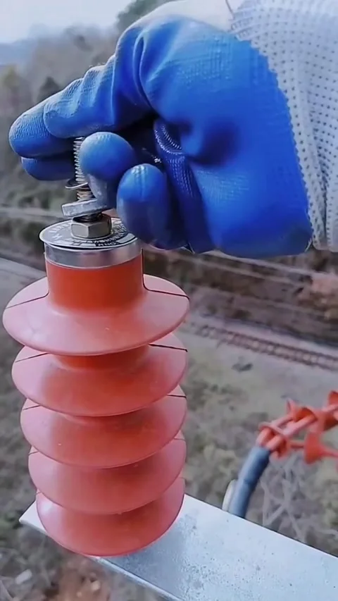 Cable lightning protection installation process Stock Footage 270253723