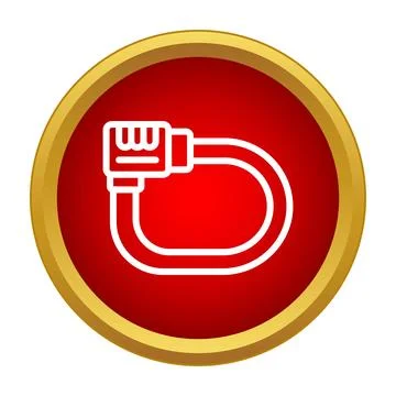 Cable lock icon providing security and protection theme Stock Illustration