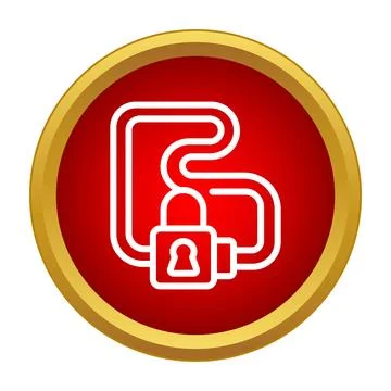 Cable lock providing security and protection for property Stock Illustration
