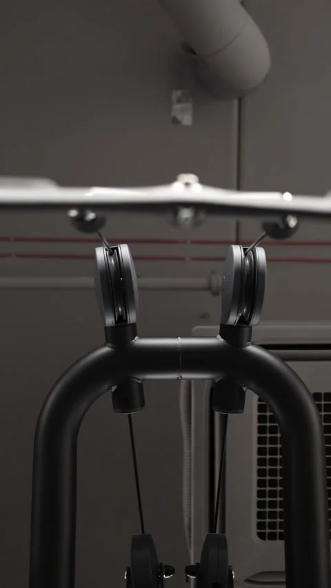 Cable machine exercise in progress Stock Footage 337346301