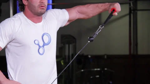 Cable Machine Fitness Workout Stock Footage 39153395