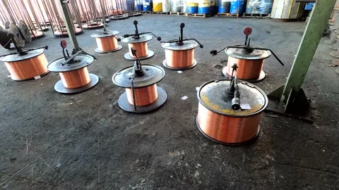 Cable making machines Stock Footage 143187886