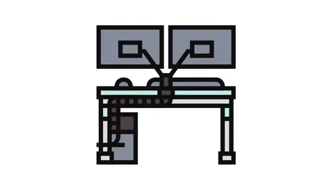 Cable management system gaming rig color icon animation 動画素材 326116259