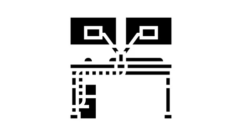 Cable management system gaming rig glyph icon animation 動画素材 326142662
