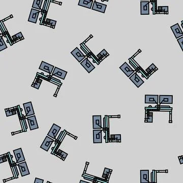 Cable management system gaming rig vector seamless pattern Illustrazione stock