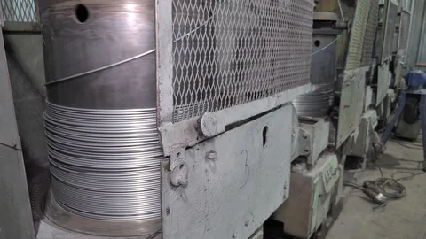 Cable manufacturing in a cable factory Stock Footage 128816551