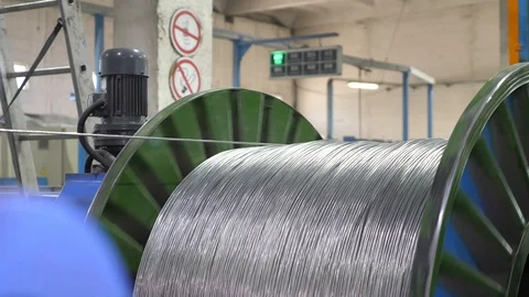 Cable manufacturing in a cable factory Stock Footage 128816675