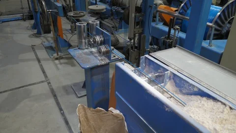 Cable manufacturing in a cable factory Stock Footage 128816754