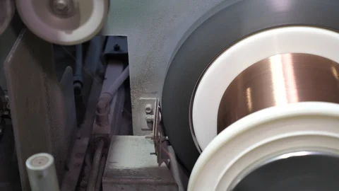 Cable manufacturing in a cable factory Stock Footage 128817011