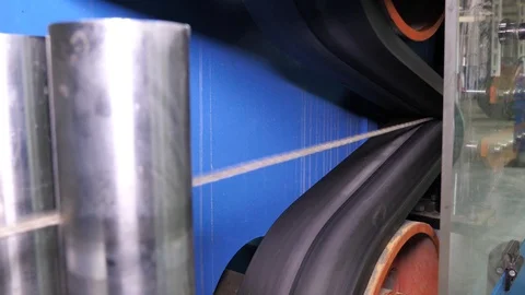 Cable manufacturing in a cable factory Stock Footage 128817146