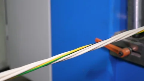 Cable manufacturing in a cable factory Stock Footage 128819011