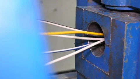 Cable manufacturing in a cable factory Stock Footage 128819019