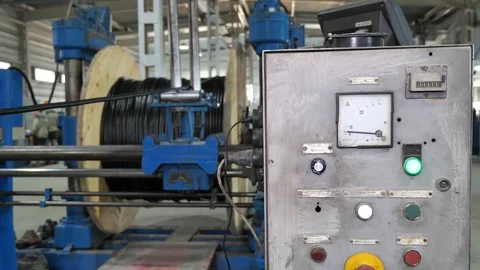 Cable manufacturing in a cable factory Stock Footage 128819085