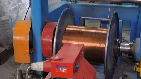 Cable manufacturing in a cable factory Stock Footage 128819110