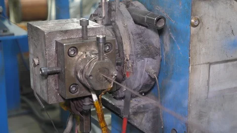 Cable manufacturing in a cable factory Stock Footage 128819137
