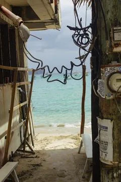 Cable mess in El Nido Stock Photos
