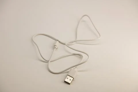 Cable with micro USB and USB connectors on a white background with clipping.. Stock Photos