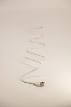 Cable with micro USB and USB connectors on a white background with clipping.. Stock Photos