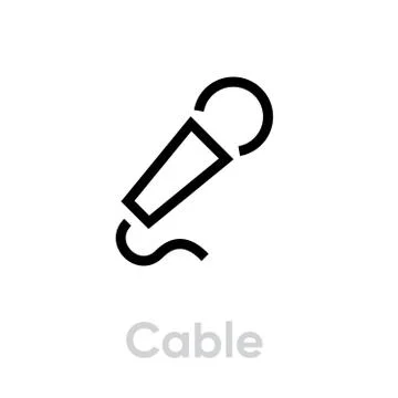 Cable microphone icon. Editable line vector. Stock Illustration