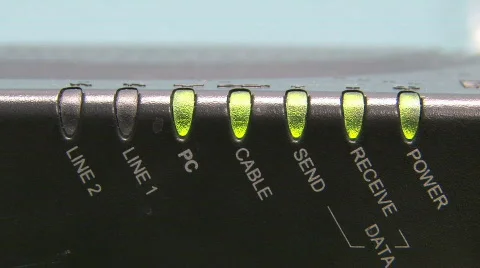 Cable Modem Lights Flashing 스톡 동영상 315200