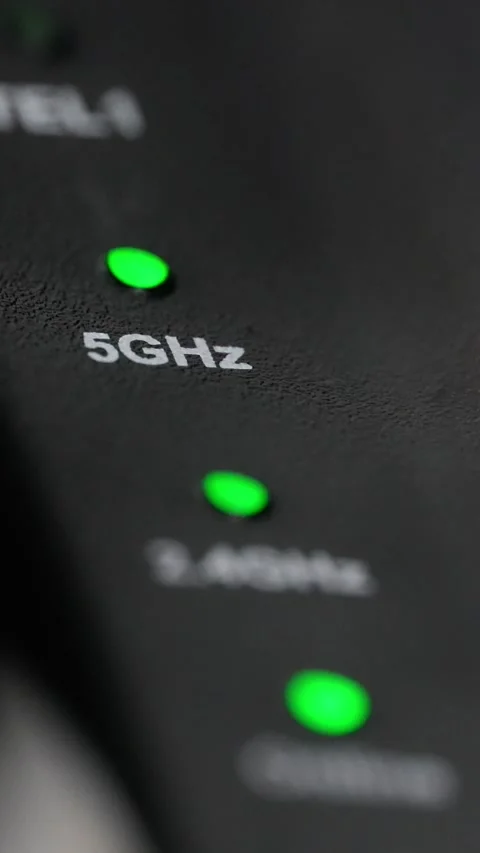 Cable Modem Wi-Fi 5GHz Indicator Light Blinking Home Network Router Internet Stock Footage 335161706
