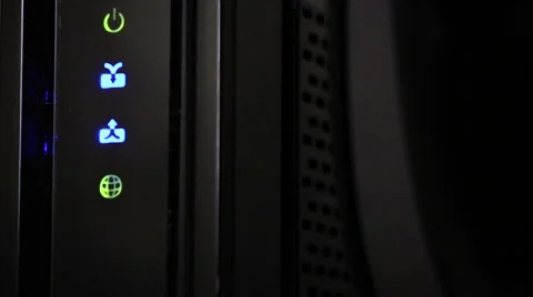 Cable Modem Working Close up Video stock 55621719