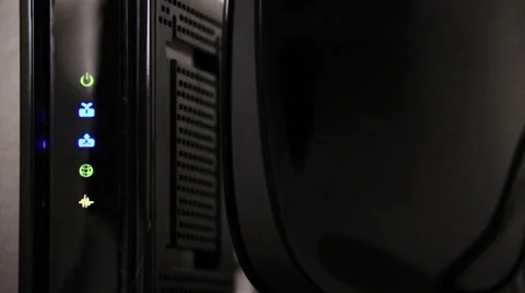 Cable Modem Working Stock-Footage 55621716