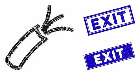 Cable Mosaic and Grunge Rectangle Watermarks Illustrazione stock