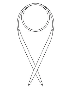 A cable needle is a special type of double-pointed needle. Ilustración de archivo