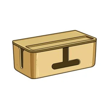 Cable organizer box managing wires tidy home Stock Illustration