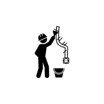 Cable, patch up worker icon. Element of construction worker for mobile concept Illustrazione stock