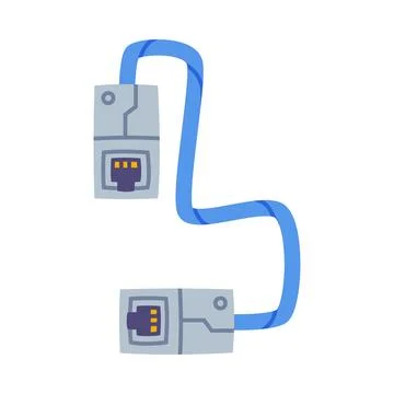 Cable as Personal Computer Accessory and Component Vector Illustration Stock Illustration