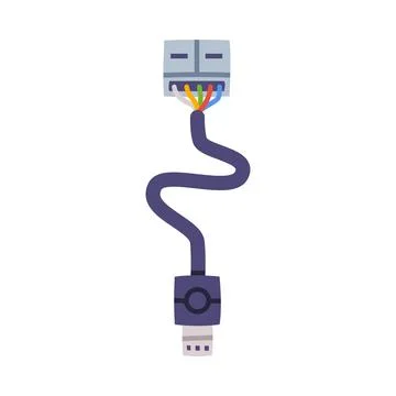 Cable as Personal Computer Accessory and Component Vector Illustration Illustrazione stock