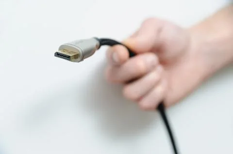 Cable plug DisplayPort. Stock Photos