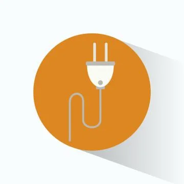 Cable plug energy electric sign Illustrazione stock