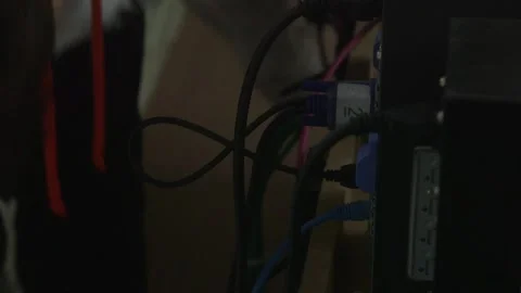 Cable plug in Stock Footage 164379497