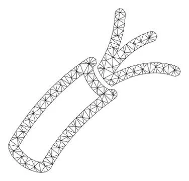 Cable Polygonal Frame Vector Mesh Illustration 스톡 일러스트