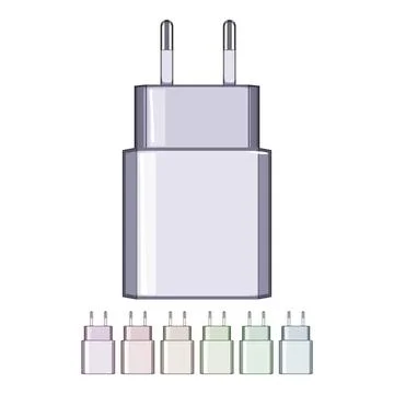 Cable power adapter cartoon vector graphic Stock Illustration