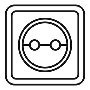 Cable power socket icon, outline style 스톡 일러스트